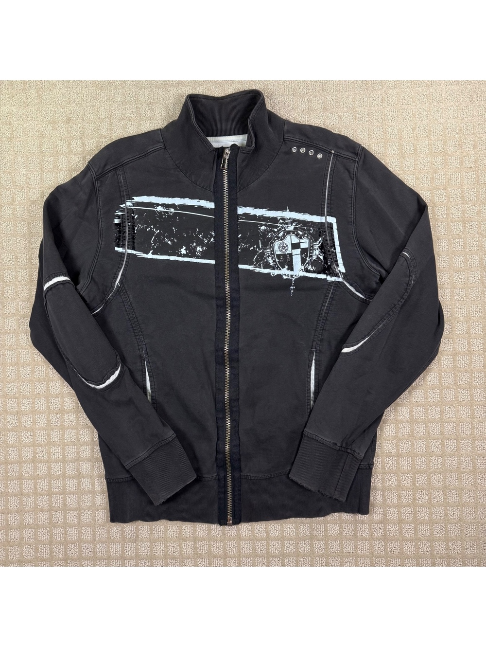 Bauhaus black graphic zip jacket size M